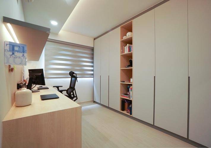 japandi interior design in an HDB in edgefield plains, study room