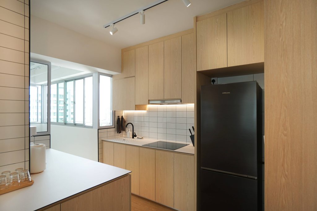 Japandi Interior Design for an HDB kitchen in Singapore