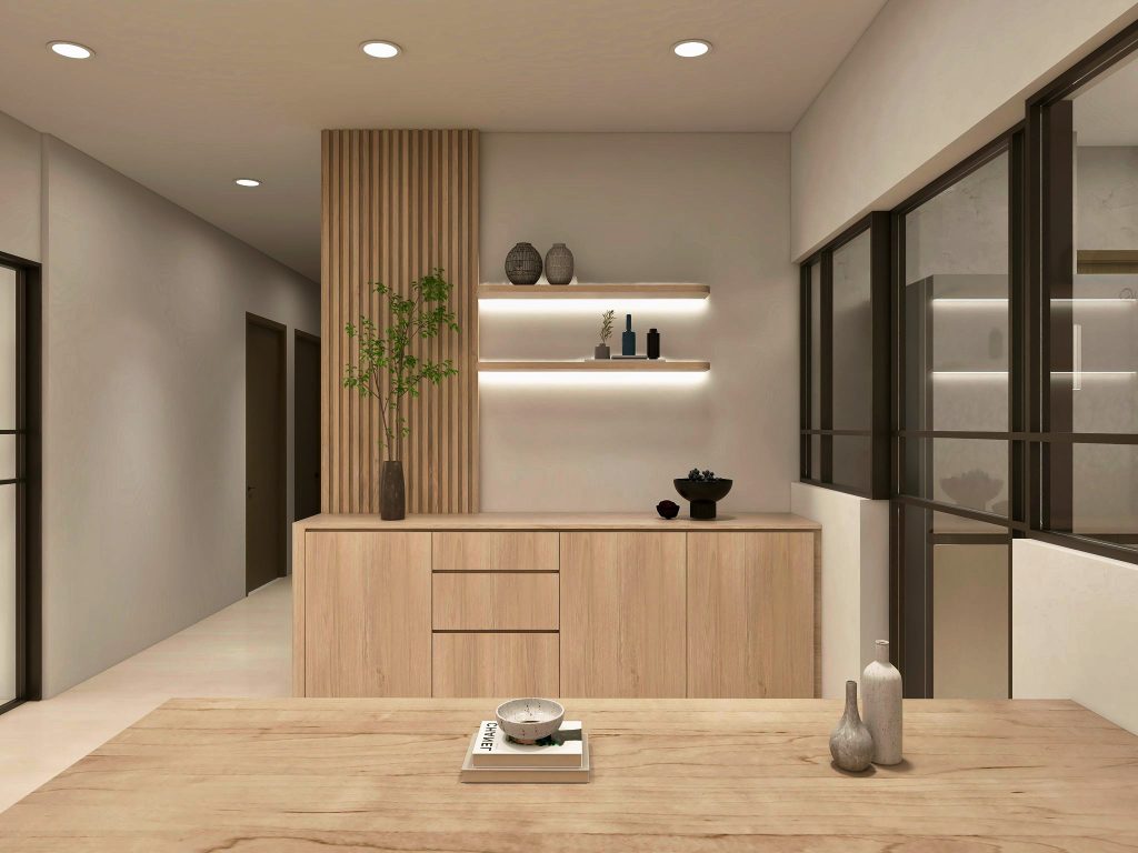 wabi sabi interior design singapore showcase, living room front, Japan inspired