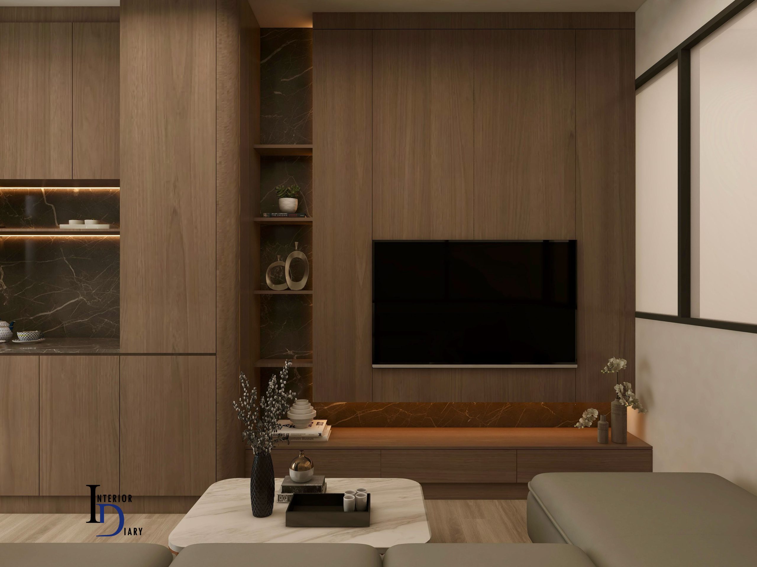 TV Liv view 1 modern wabi sabi, living room